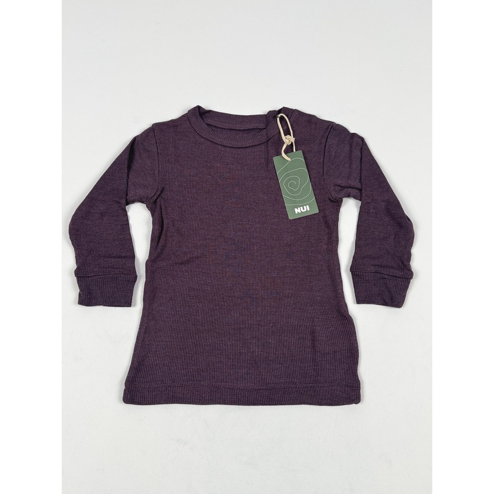NUI Organics Baby Merino Silk Crew Plum 6-12m